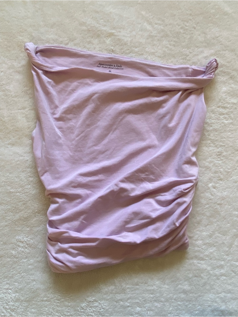 Abercrombie and Fitch Lilac Asymmetrical Twist Top One Shoulder Top Extra Small